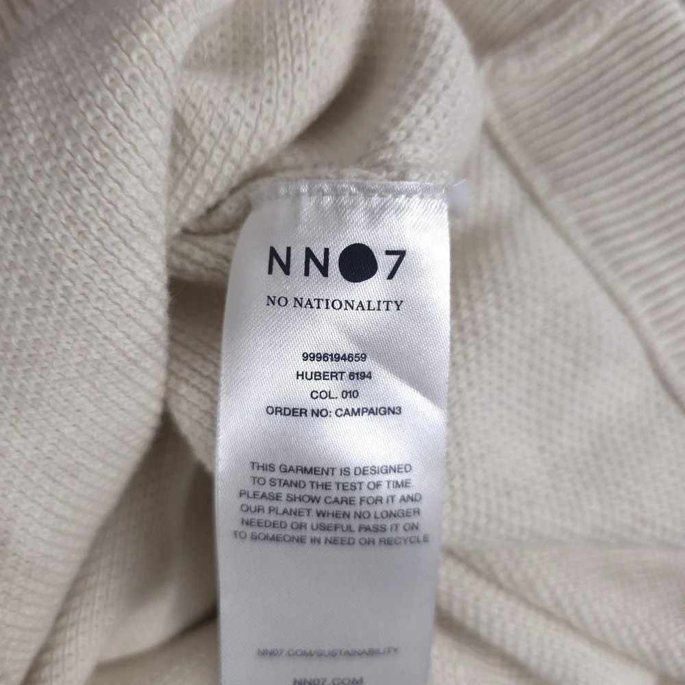 NN07 Hubert‎ Sweater Mens Medium Beige Honeycomb Weave Pullover No Nationality